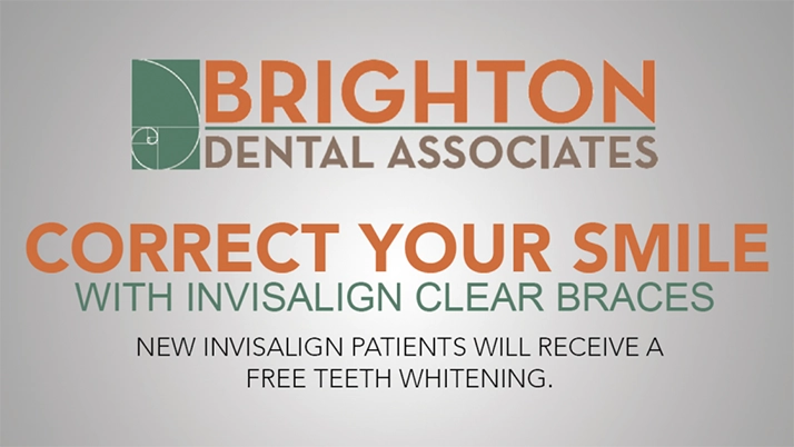 Correct you smile with Invisalign clear braces. New Invisalign patients will receive a free teeth whitening.